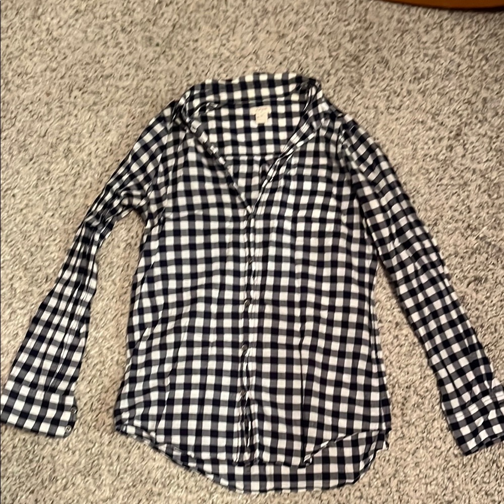 J.Crew Black and White Gingham Shirt